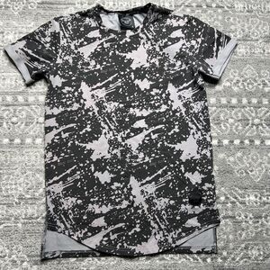 Project X Paris Mens T-shirt Small Scallop Hem Paint Splatter Marble Streetwear